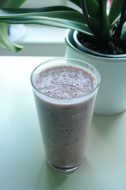 smoothie met aardbeien